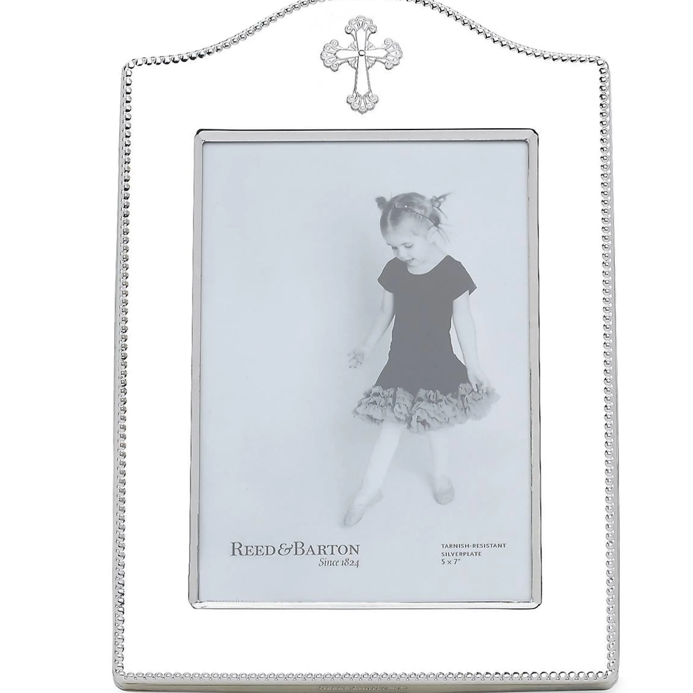Abbey Cross Silverplate 5x7 Photo Frame