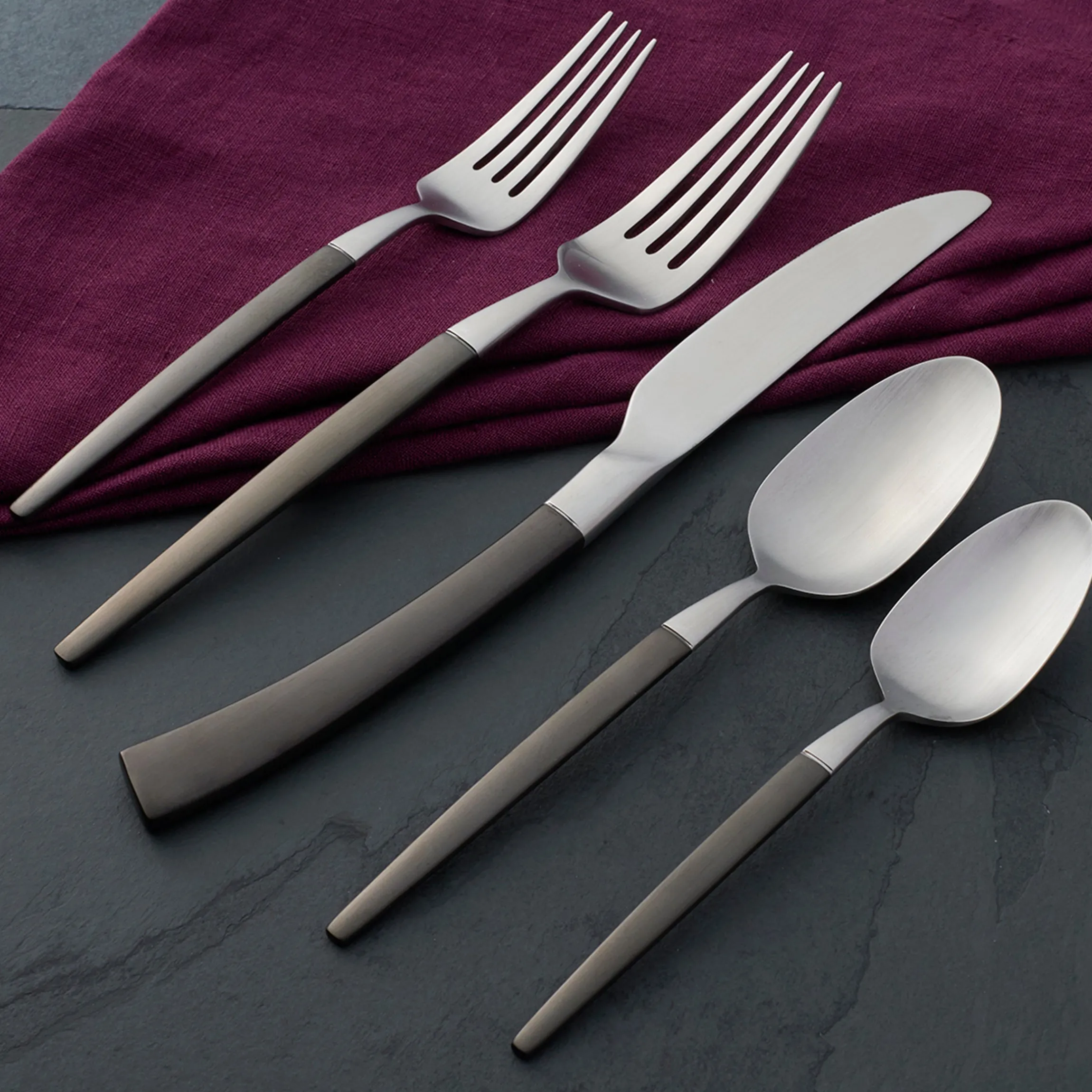 Adjacent Midnight 20-Piece Flatware Set