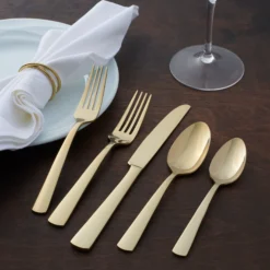Aptitude Champagne Satin 20-Piece Flatware Set