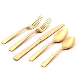 Aptitude Champagne Satin 20-Piece Flatware Set