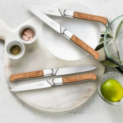 Argent Lynden Olive Wood Steak Knives, Set of 4