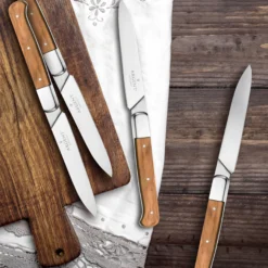 Argent Lynden Olive Wood Steak Knives, Set of 4