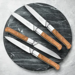 Argent Lynden Olive Wood Steak Knives, Set of 4