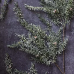 Artificial Cedar and Pinecone Branch