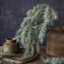 Artificial Cedar and Pinecone Branch
