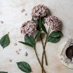 Artificial Real Touch Antique Blush Hydrangea Stem