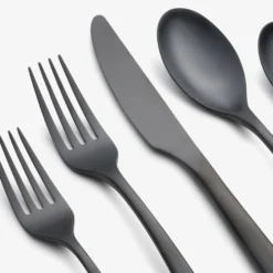 Averie Black Satin 20-Piece Flatware Set
