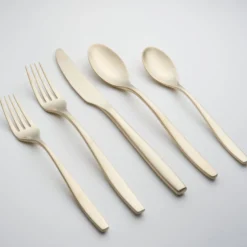 Averie Champagne Satin 20-Piece Flatware Set