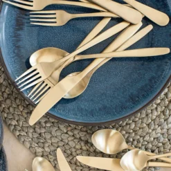 Averie Champagne Satin 20-Piece Flatware Set