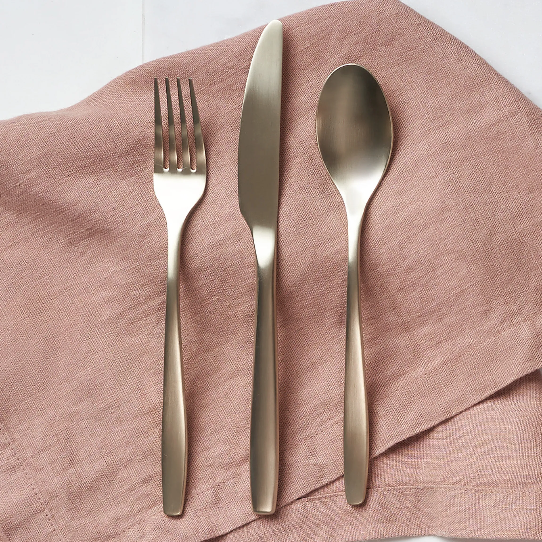 Averie Champagne Satin 20-Piece Flatware Set