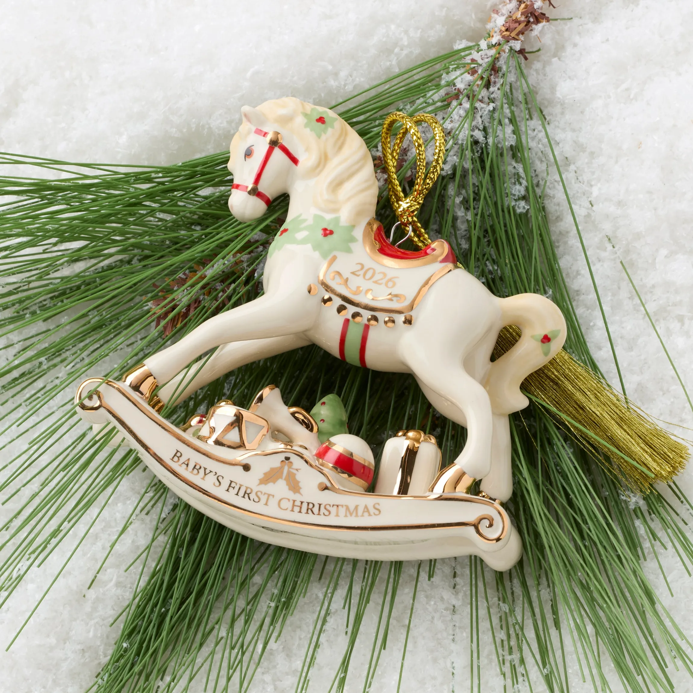 2026 Baby's 1st Christmas Vintage Rocking Horse Ornament