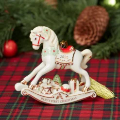 2026 Baby's 1st Christmas Vintage Rocking Horse Ornament