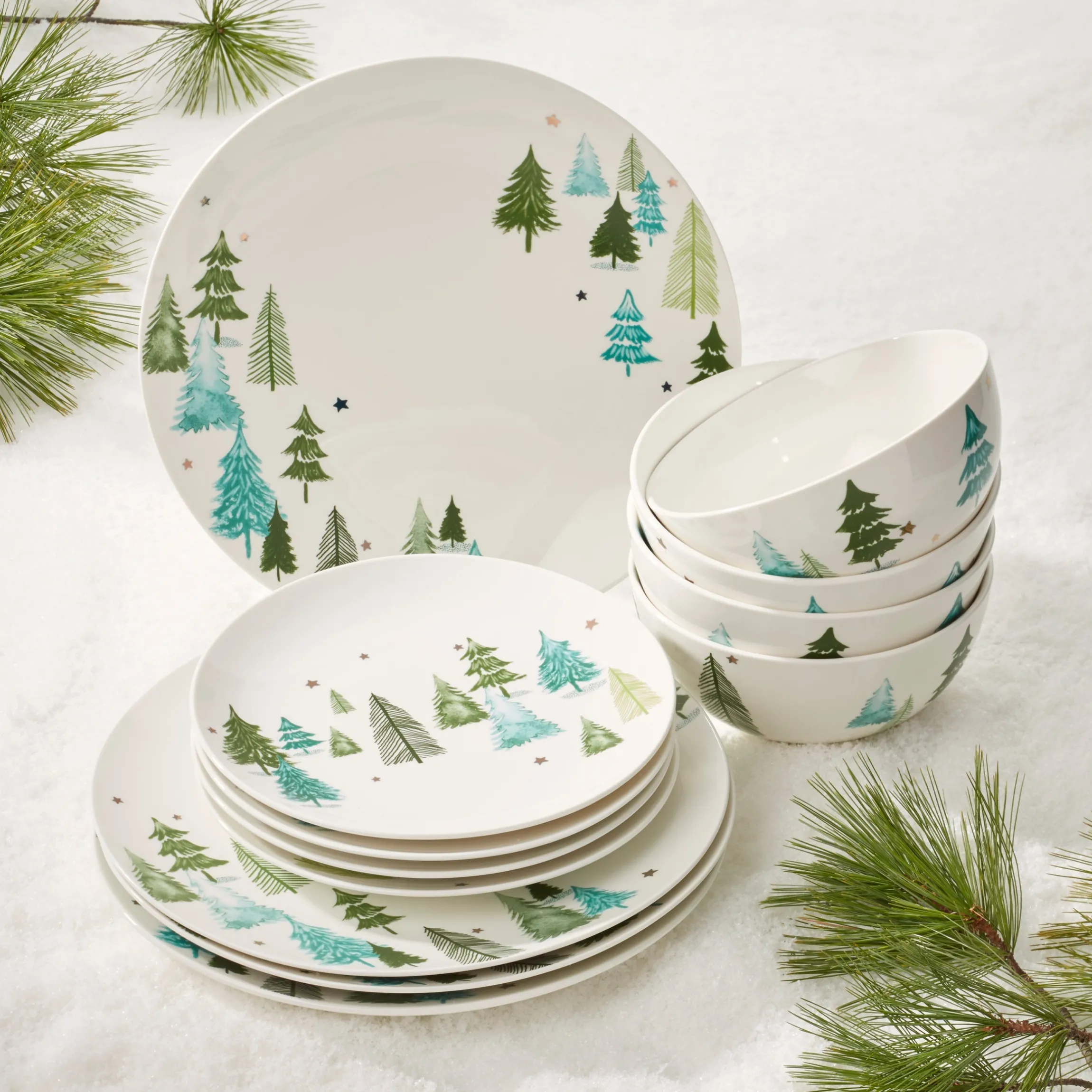 Balsam Lane 12-Piece Dinnerware Set