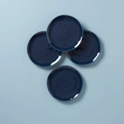 Bay Colors Blue Accent Plates, Set of 4