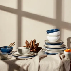 Bay Colors Grey 12-Piece Dinnerware Set