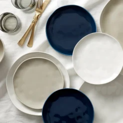 Bay Colors White Dinner Plates, Set of 4