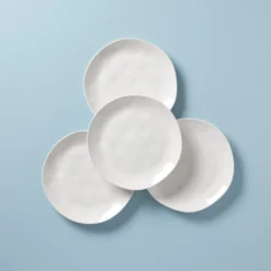 Bay Colors White Dinner Plates, Set of 4