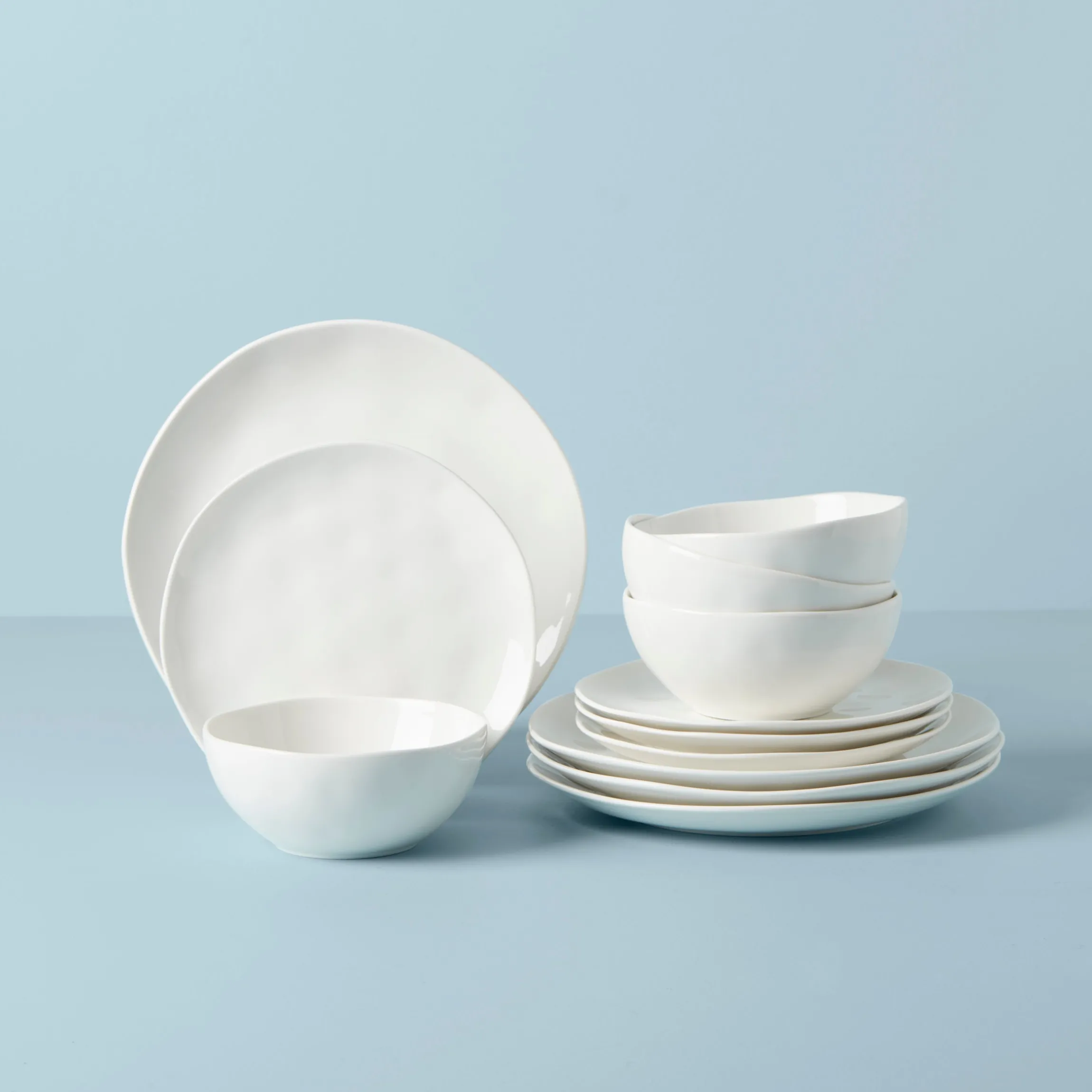 Bay Colors White 12-Piece Dinnerware Set