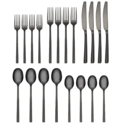 Beacon Black Sand Mirror 20-Piece Flatware Set