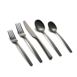 Beacon Black Satin 20-Piece Flatware Set
