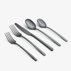 Beacon Black Satin 20-Piece Flatware Set