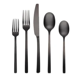 Beacon Black Satin 20-Piece Flatware Set