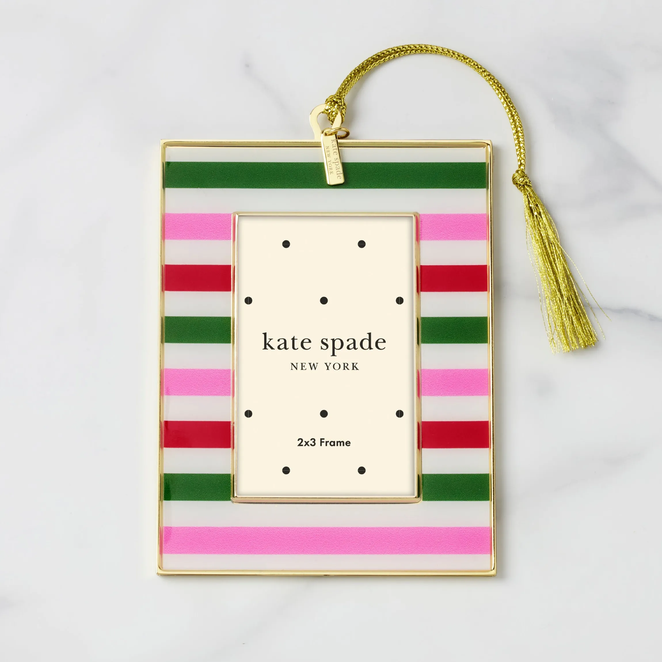 Be Jolly Stripe Mini Frame Ornament