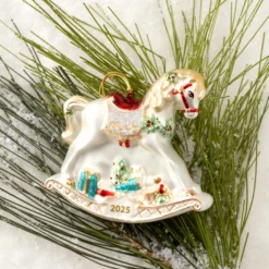 2025 Blown Glass Baby's 1st Rocking Horse Ornament