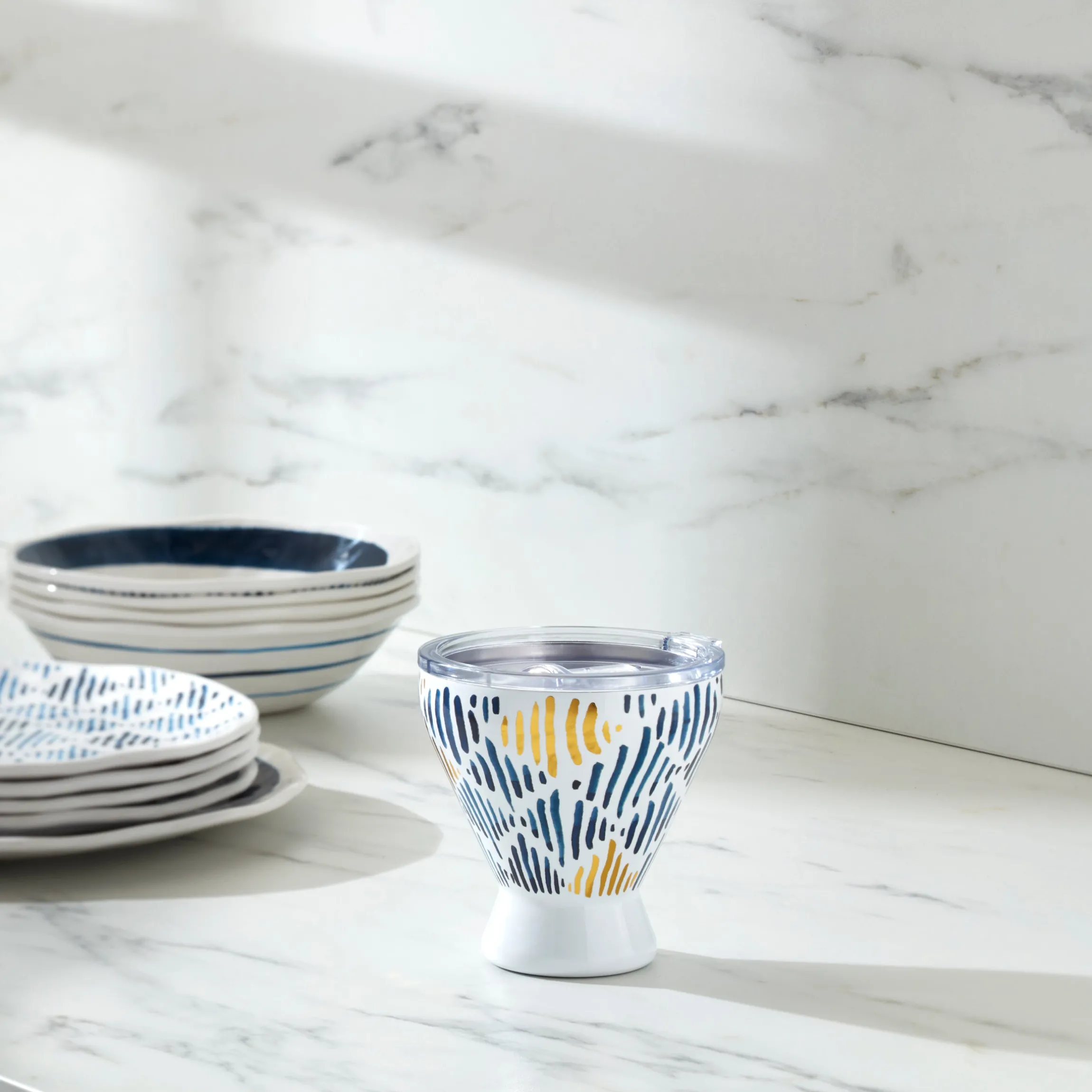 Blue Bay Ikat Stainless Steel Cocktail Tumbler