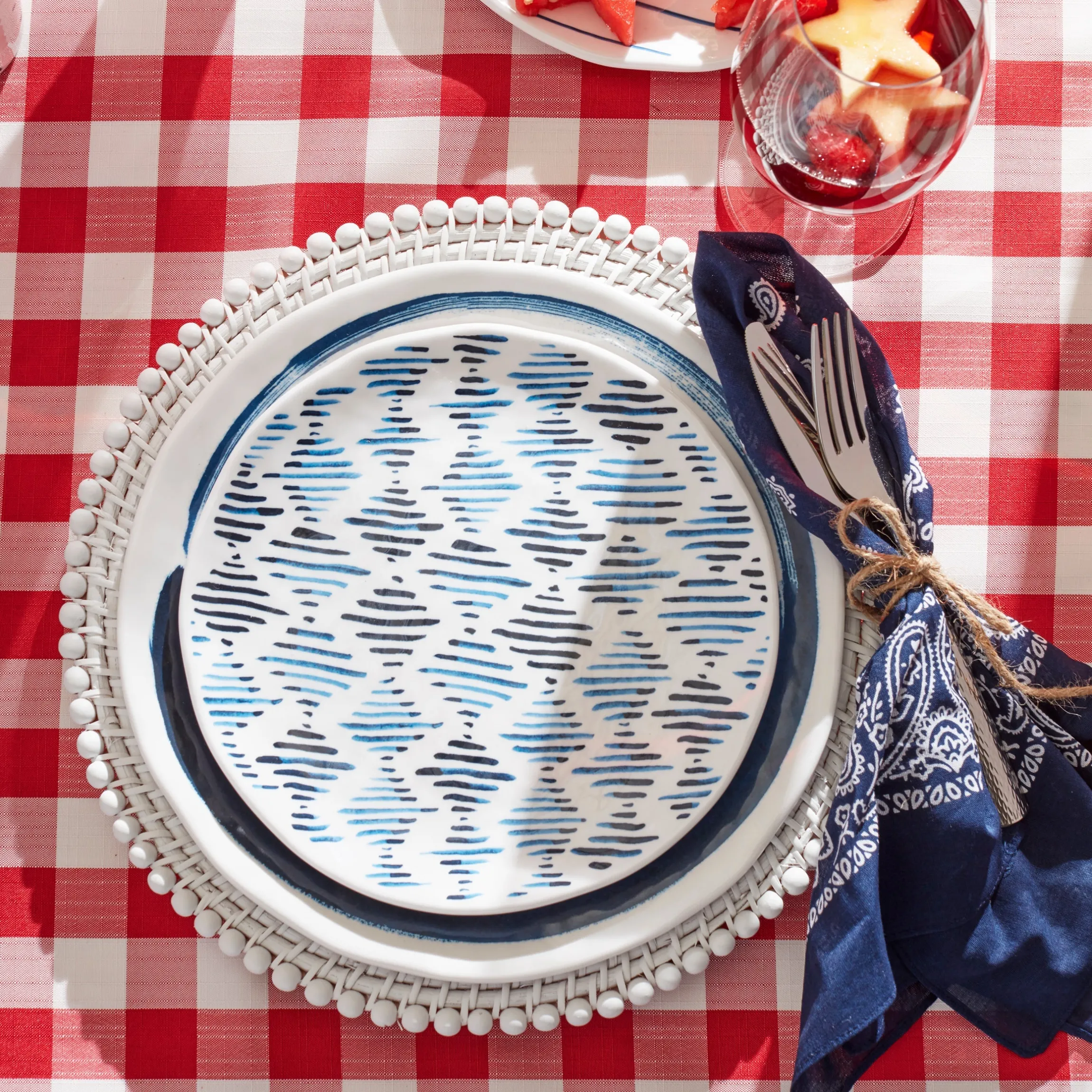 Blue Bay Melamine Dinner Plates, Set of 4