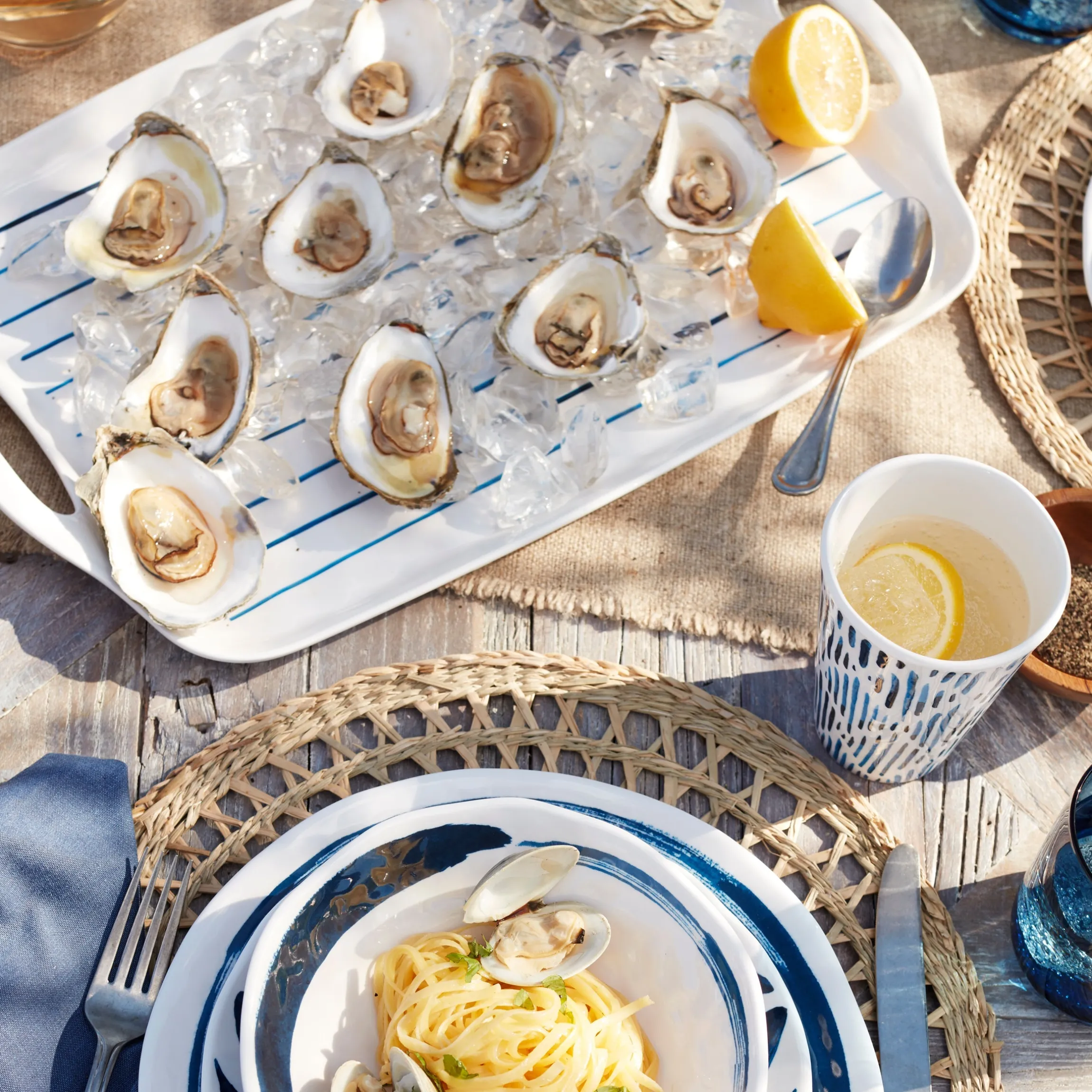 Blue Bay Melamine Handled Platter