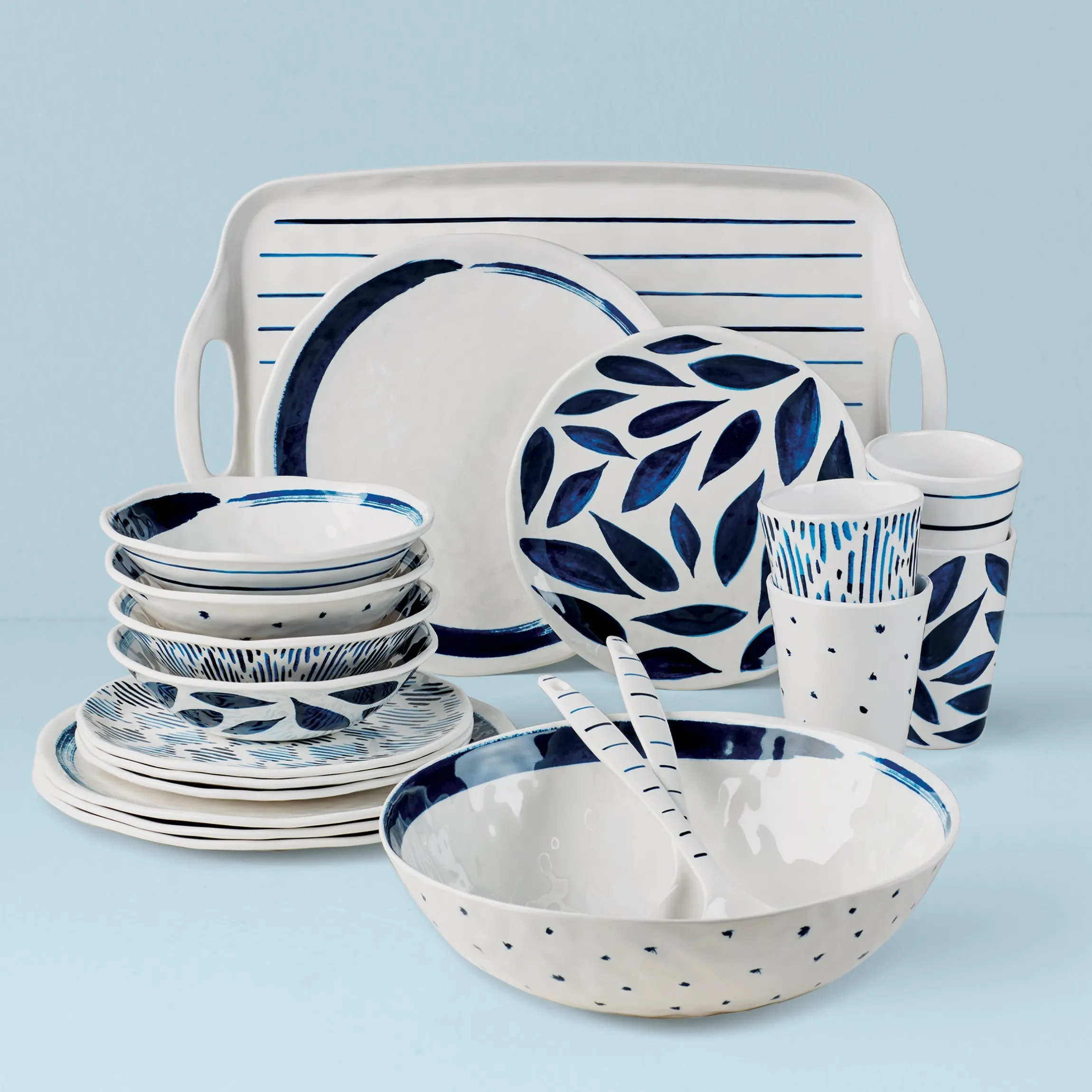 Blue Bay Melamine 20-Piece Dinnerware Set