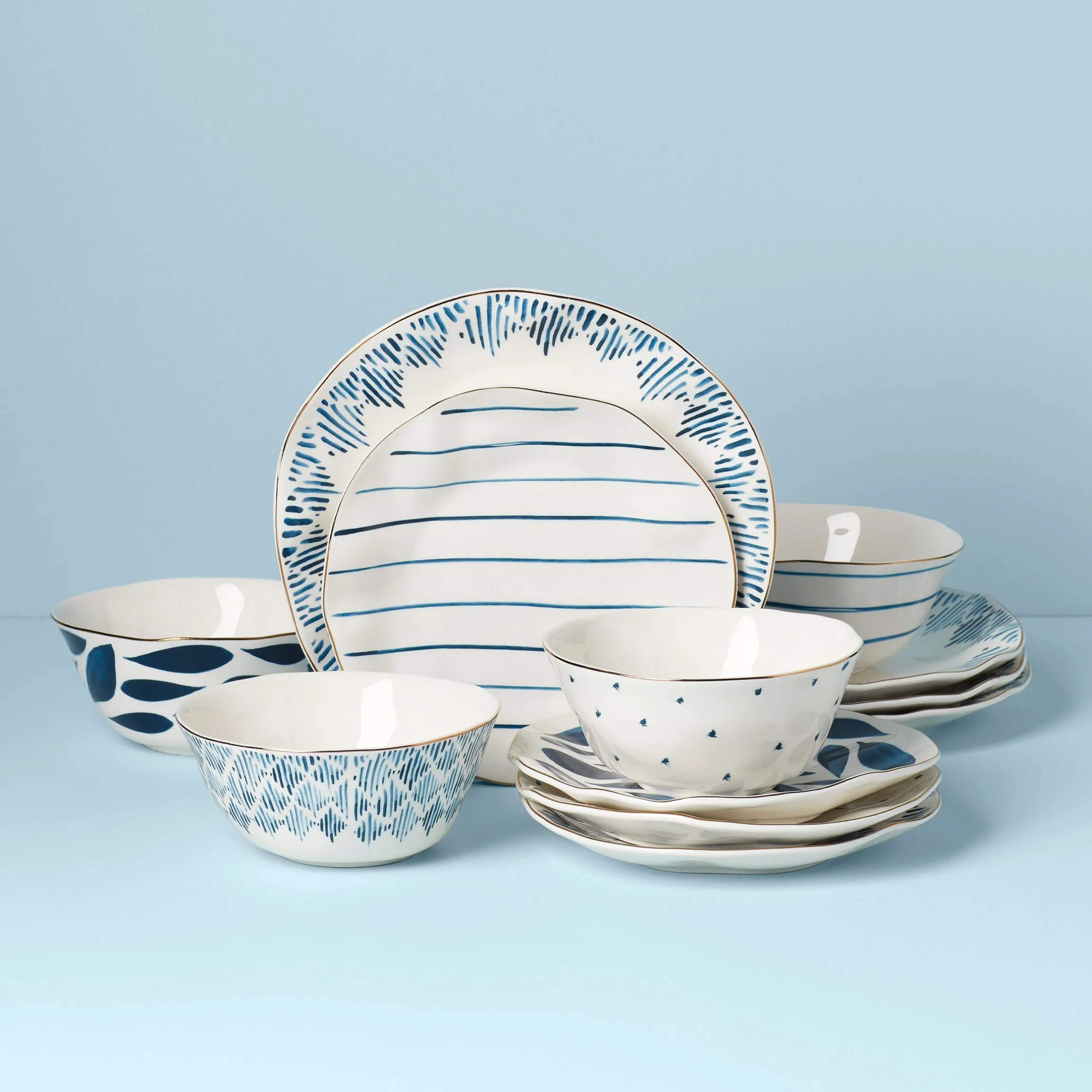 Blue Bay 12-Piece Dinnerware Set