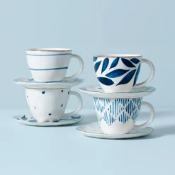 Blue Bay 8-Piece Espresso Cup & Saucer Set