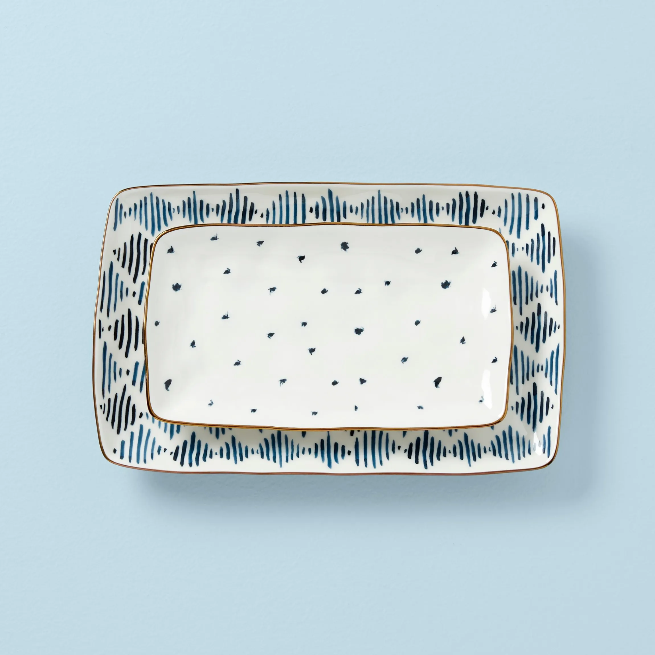 Blue Bay 2-Piece Nesting Platter Set