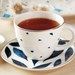 Blue Bay 4-Piece Teacup & Saucer Set