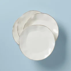 Blue Bay White Dinner Plates, Set of 4