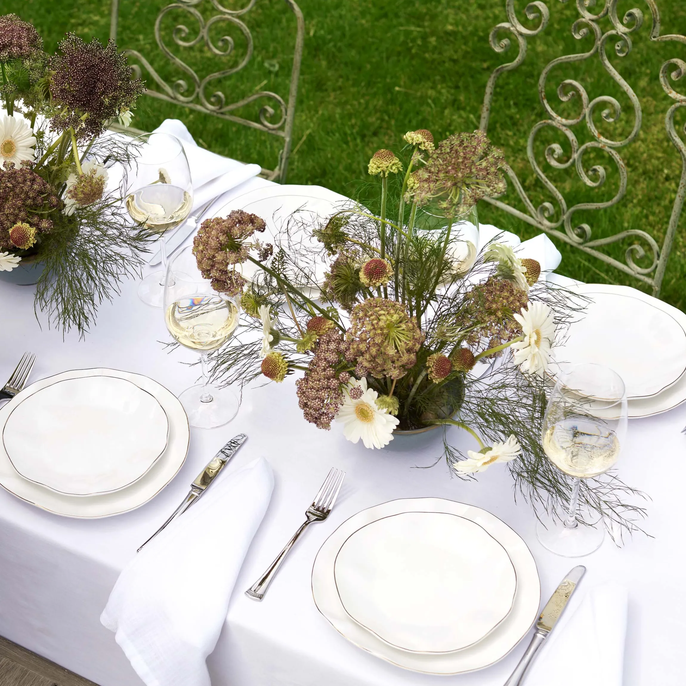 Blue Bay White 12-Piece Dinnerware Set