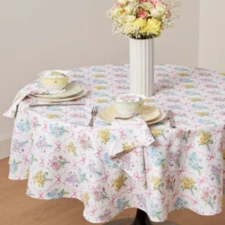 Bouquet Ribbon 70x70 Round Tablecloth