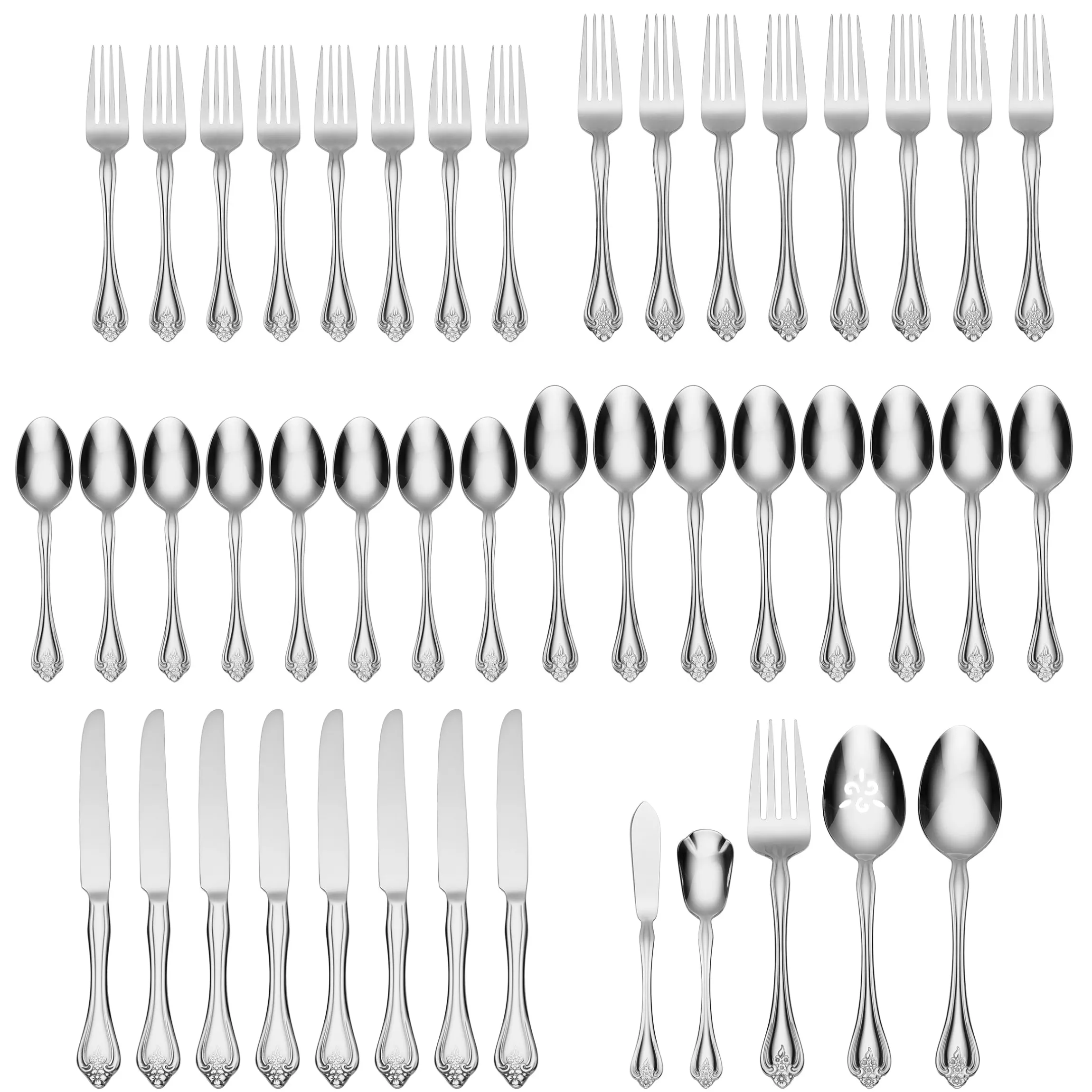 Boutonniere 45-Piece Flatware Set