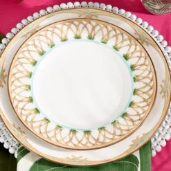 British Colonial Bamboo Dinner Plate