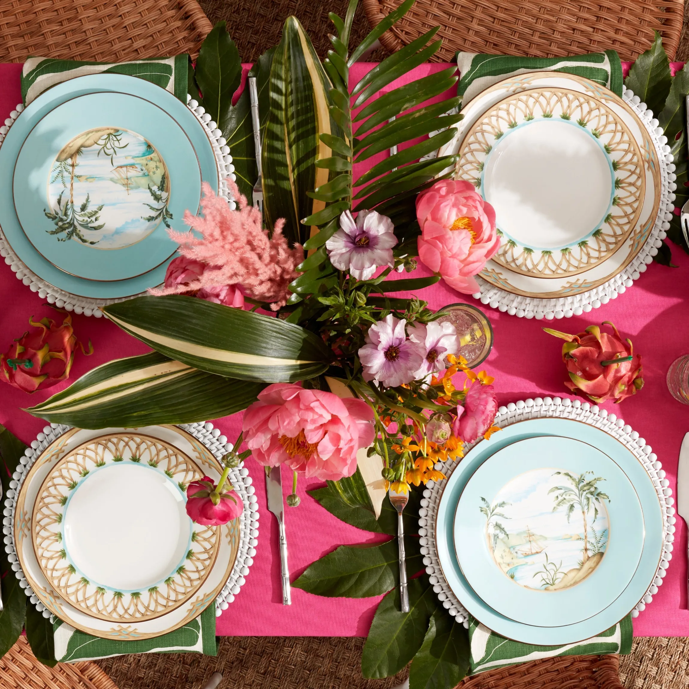 British Colonial Bamboo Dinner Plate