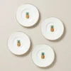 British Colonial Bamboo Party Plates, Set of 4