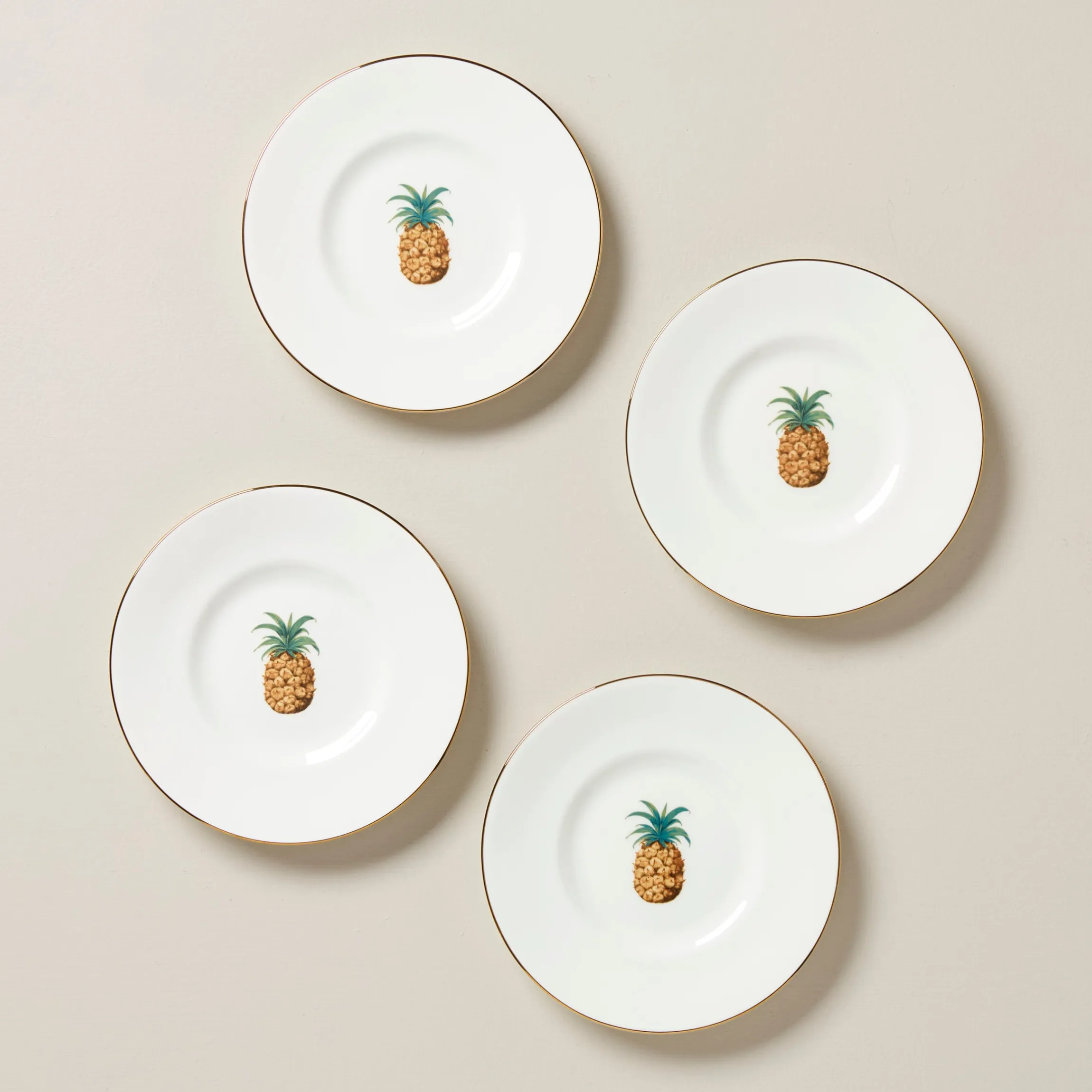 British Colonial Bamboo Party Plates, Set of 4