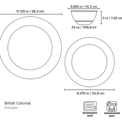 British Colonial Bamboo 12-Piece Dinnerware Set