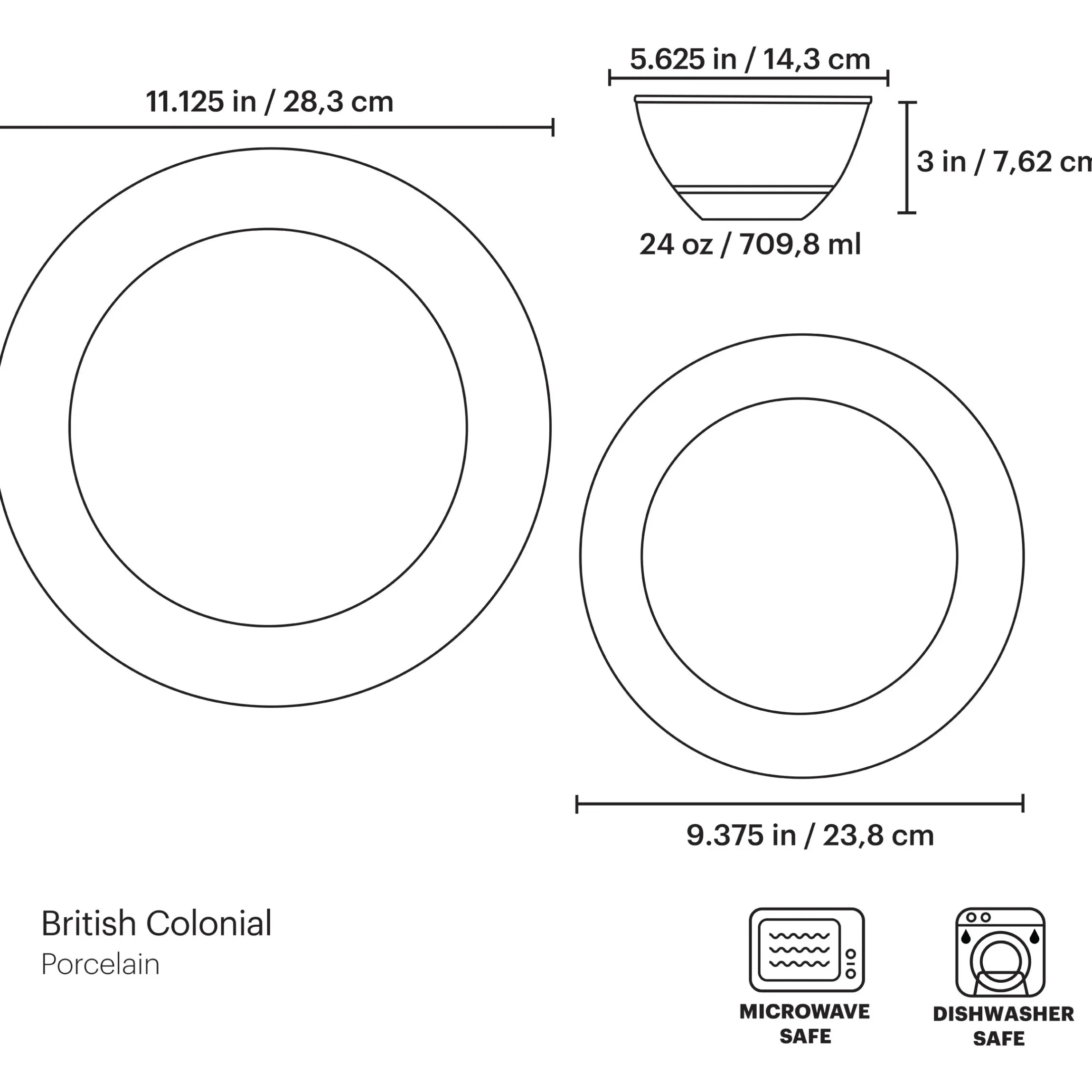 British Colonial Bamboo 12-Piece Dinnerware Set