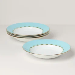 British Colonial Tradewinds Rimmed Soup Bowls, Set of 4