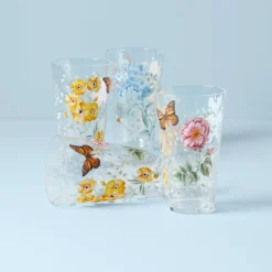Butterfly Meadow Acrylic Highball Glasses, Set of 4