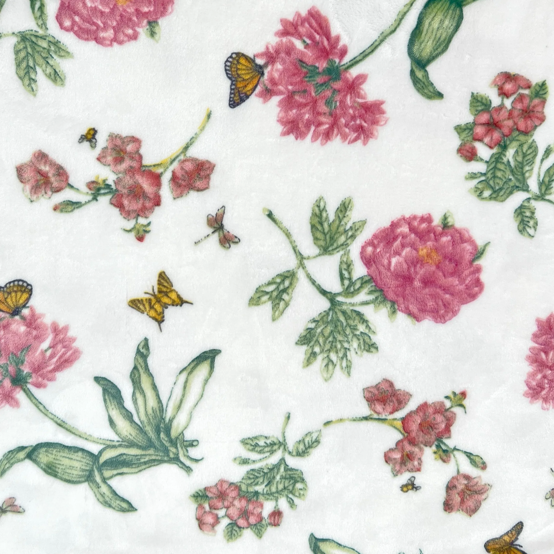 Butterfly Meadow Bloom Pink Throw Blanket