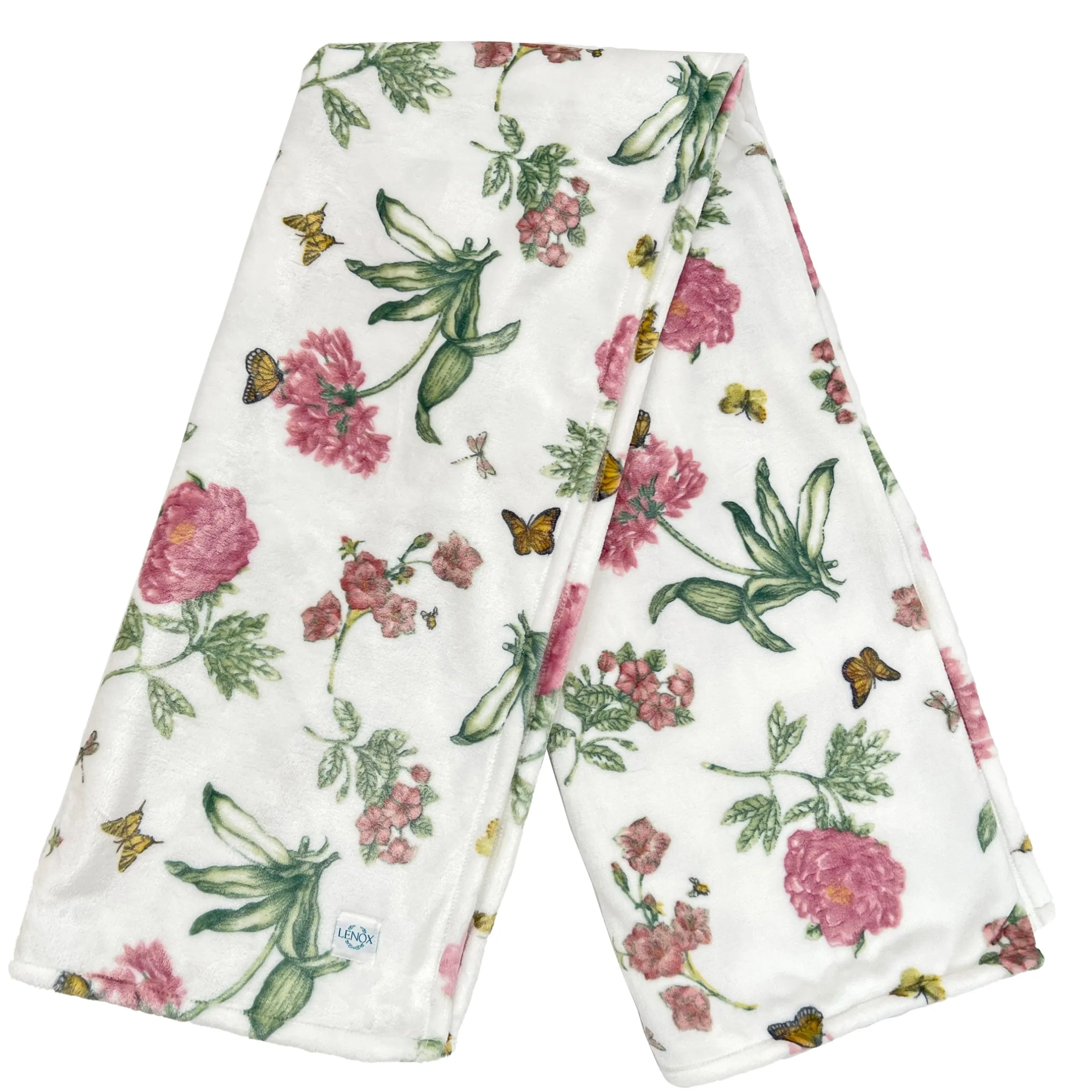 Butterfly Meadow Bloom Pink Throw Blanket